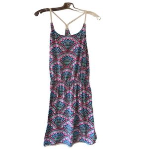 Pink Rose Multicolored Sleeveless  Short dress